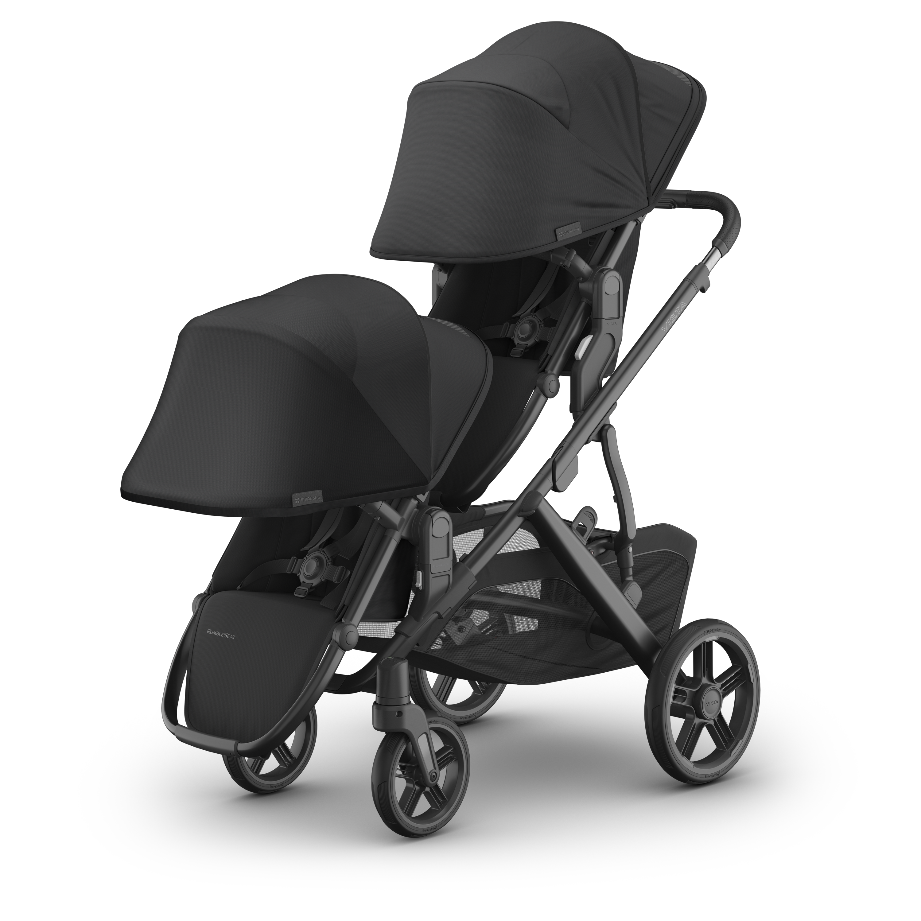 UPPAbaby VISTA V3 RumbleSeat Charcoal/Carbon - Jake Double Sunshade